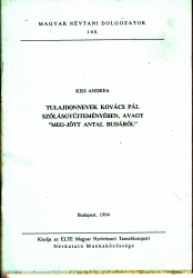Tulajdonnevek Kovács Pál szólásgyűjteményében, avagy 