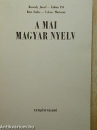 Első borító: A mai magyar nyelv