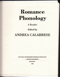 Romance Phonology. A reader