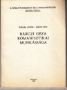 Első borító: Bárczi Géza romanisztkai munkássága