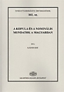 Első borító: A kopula és a nominális mondatok a magyarban