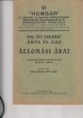 Első borító: Az 1941.évi termásű árpa és zab állomási árai