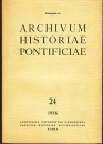 Első borító: Archivum Historiae Pontificae