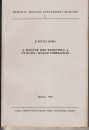 Első borító: A magyar jogi szaknyelv a XVIII-XIX. század fordulóján