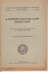 A soproni magyar-latin szójegyzék