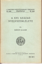 Első borító: A XVI.század nyelvszemlélete