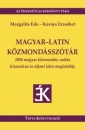 Első borító: Magyar-latin közmondásszótár.2000 magyar közmondás, szólás klasszikus és újkori latin megfelelője
