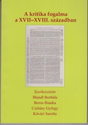 A kritika fogalma a XVII-XVIII. században