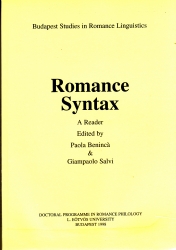 Romance Syntax. A reader