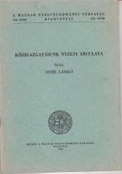 Közigazgatásunk nyelvi arculata