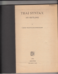Thai Syntax an Outline