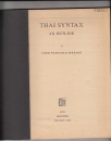 Első borító: Thai Syntax an Outline