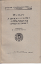 Első borító: Nutató a Murmelius -féle latin-magyar szójegyzékhez