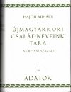 Első borító: Újmagyar kori családneveinkt tára XVIII-XXI. század. I. Adatok