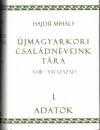 Első borító: Újmagyar kori családneveinkt tára XVIII-XXI. század. I. Adatok