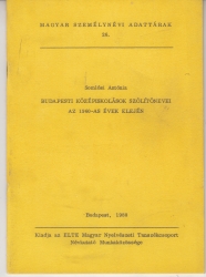 Budapesti középiskolások szólítónevei az 1960-as évek elején